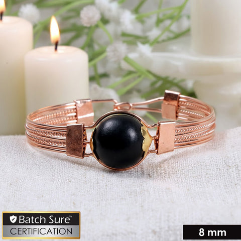 Original authentic ebony wood (Karungali) copper-plated kada bracelet with smooth polished finish and traditional handcrafted design for spiritual and daily wear. India’s Largest Puja Accessories Brand- www.satvikstore.in