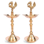 11 Inch Brass Peacock Kerala Diya