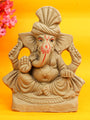 6.5 Inch Pagdi Eco-Friendly Ganesha Idol made from Shadu Mati, featuring Lord Ganesha adorned with a traditional turban. India’s Largest Pooja Accessories Brand – www.satvikstore.in