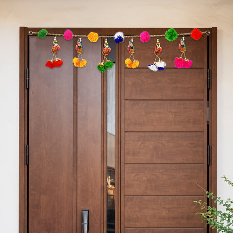 Jaipuri Raja Rani Puppets Pom Pom Toran Bandhanwar For Entrance Door