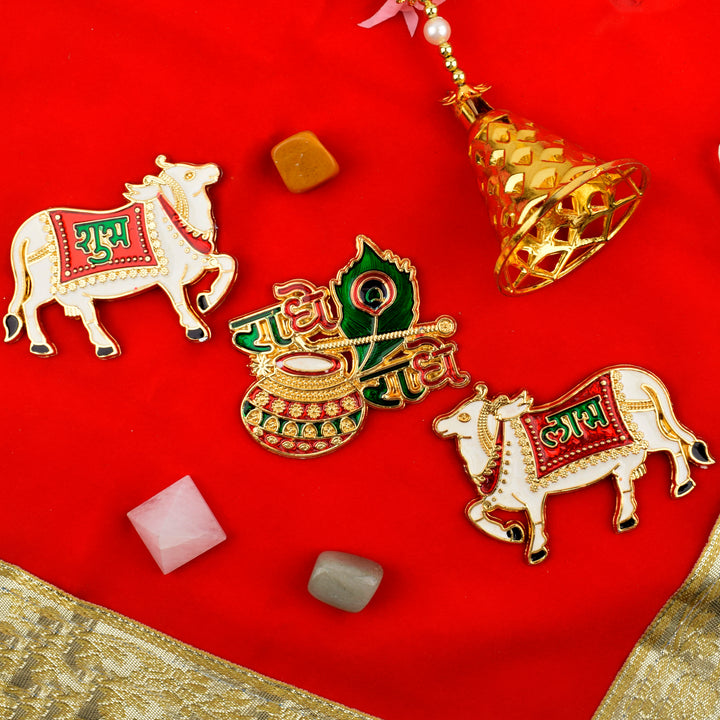 Radhe Radhe and Cow Stickers set | India’s Largest Pooja Accessories Brand – www.satvikstore.in