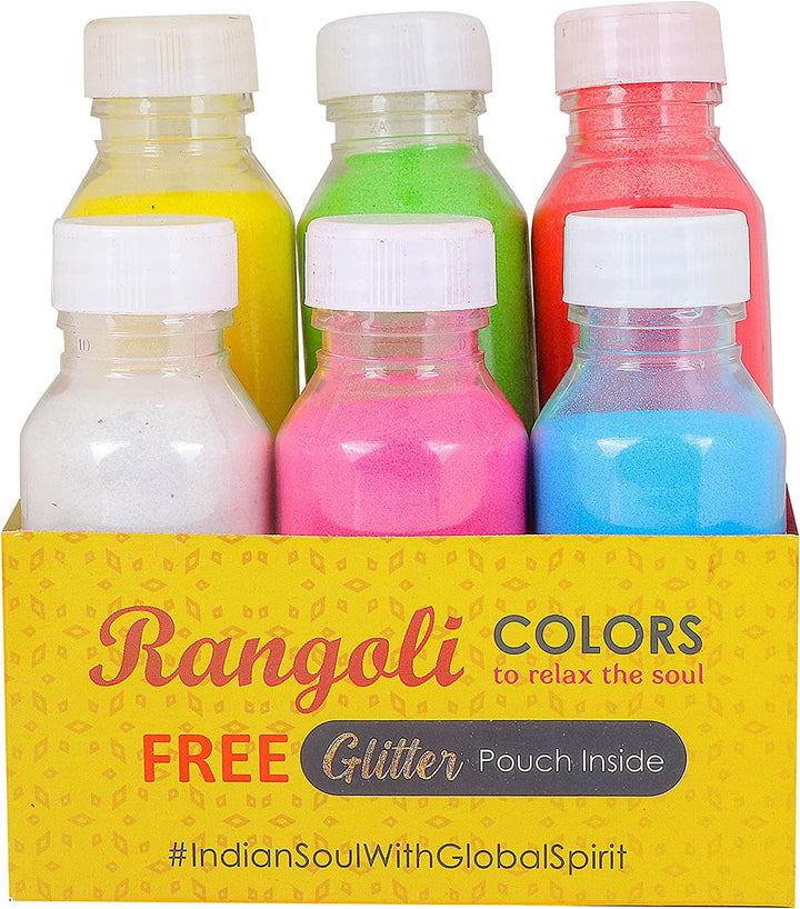 Rangoli Colors (6 Pc Bottle Pack) | India’s Largest Pooja Accessories Brand – www.satvikstore.in
