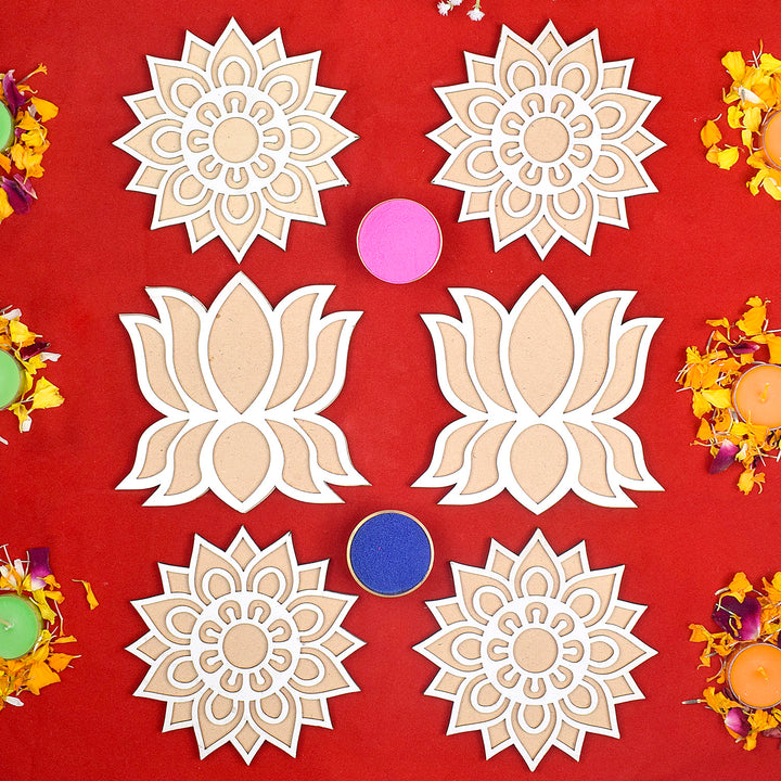  Rangoli Stencils Set of 6 | India’s Largest Pooja Accessories Brand – www.satvikstore.in 