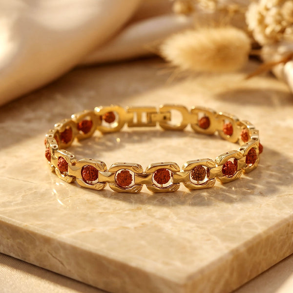 Rudraksha Bracelet Gold Plated Premium IGP Coating