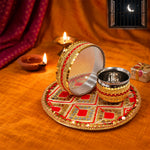Glowing Reverence Karwa Chauth Thali Set - 3pc