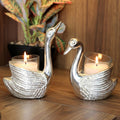 Silver Plated Swan Candle Holder Decorative Idol for Home Decor and Spiritual Ambiance India’s Largest Puja Accessories Brand- www.satvikstore.in