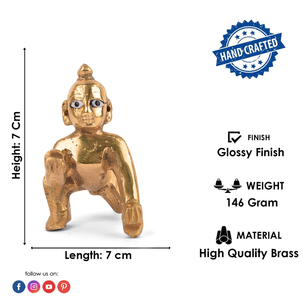 Brass Laddu Gopal Idol (Size 1) Puja Store Online Pooja Items Online Puja Samagri Pooja Store near me www.satvikstore.in