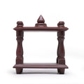 Small mahogany wooden mantapa with brown finish for puja