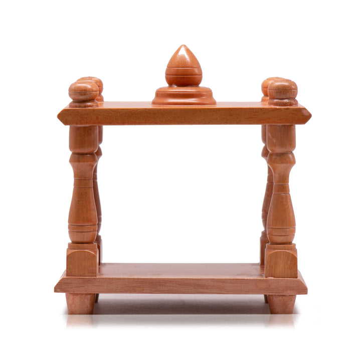 Small wooden mantapa with natural finish for home puja