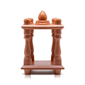 Small wooden mantapa with natural finish for home puja