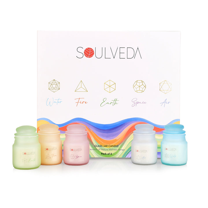 Soul Elements scented glass jar candle set pack of 5