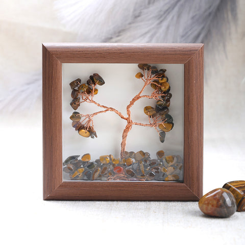 Tiger eye crystal tree frame for confidence and protection. India’s Largest Puja Accessories Brand- www.satvikstore.in