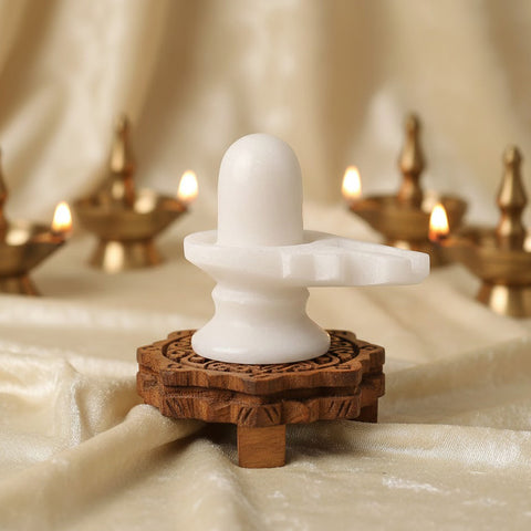 White Marble Shivling (Big) – Pure Marble Shiva Lingam for Worship – India’s Largest Pooja Accessories Brand – www.satvikstore.in