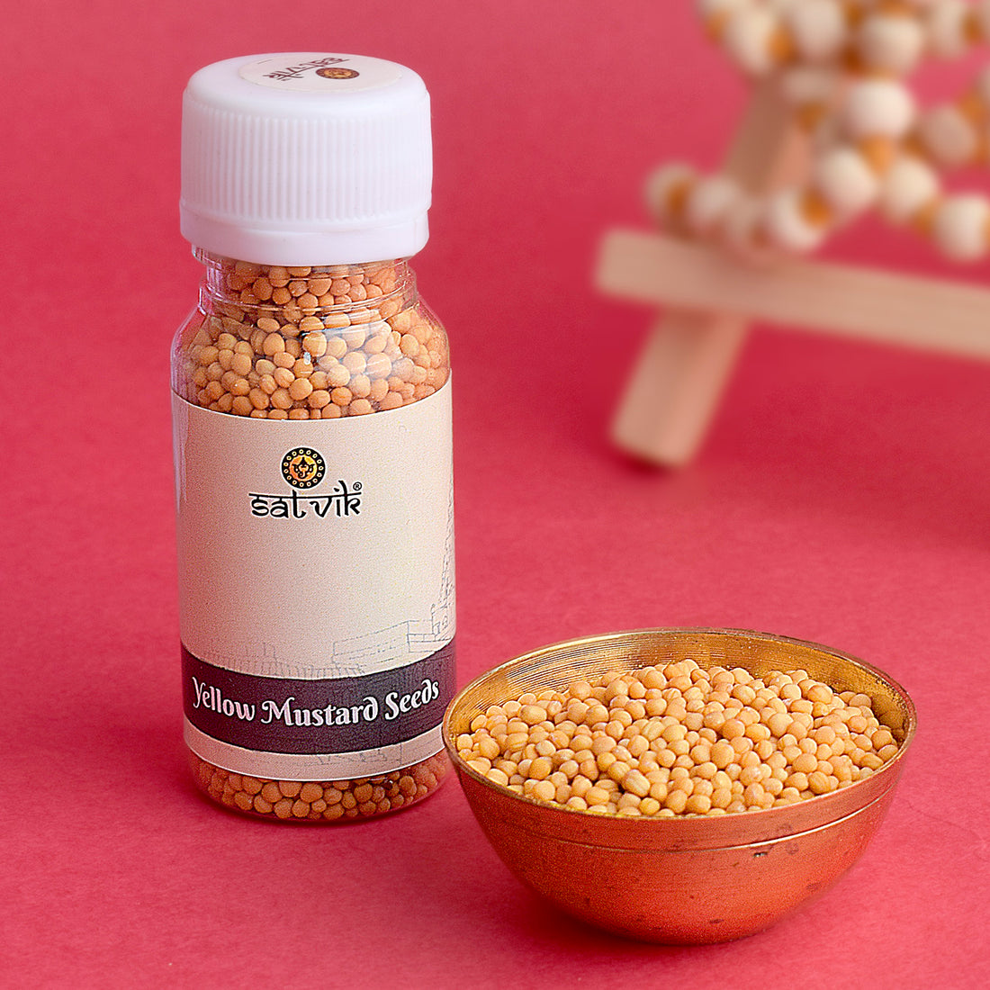 Yellow Mustard Seeds (Peeli Sarso) for Pooja (25 Gram) are used in sacred pooja rituals and spiritual ceremonies to bring prosperity, peace, and blessings. These mustard seeds symbolize divine protection and purification during religious offerings – India’s Largest Pooja Accessories Brand – www.satvikstore.in