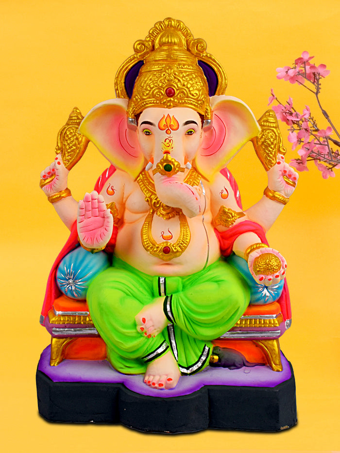 21-inch eco-friendly Vignaharta Raja Ganesha idol | India’s Largest Pooja Accessories Brand – www.satvikstore.in