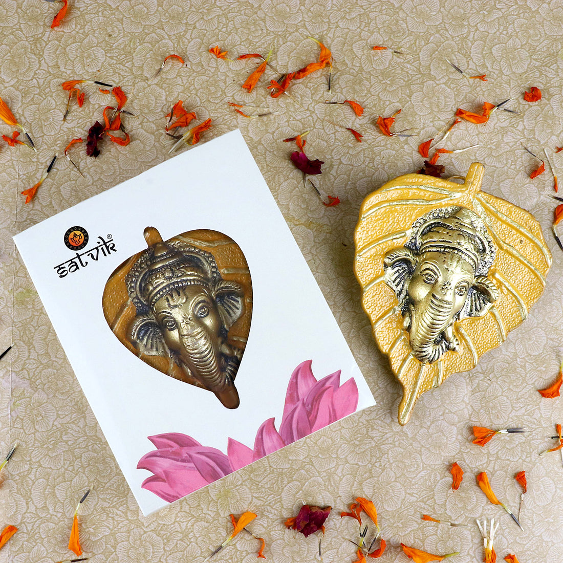 Ganesh Face on Leaf Patta Wall Hanging | India’s Largest Pooja Accessories Brand – www.satvikstore.in