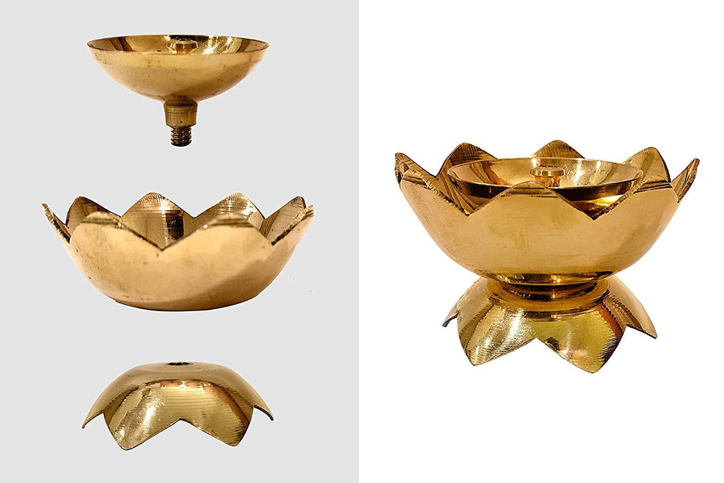 Brass Lotus Kamal Shape Diya Puja Store Online Pooja Items Online Puja Samagri Pooja Store near me www.satvikstore.in