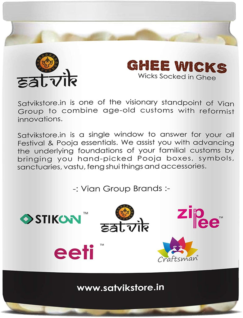 50 Pc Pure Ghee Wicks (Wax Free) Puja Store Online Pooja Items Online Puja Samagri Pooja Store near me www.satvikstore.in