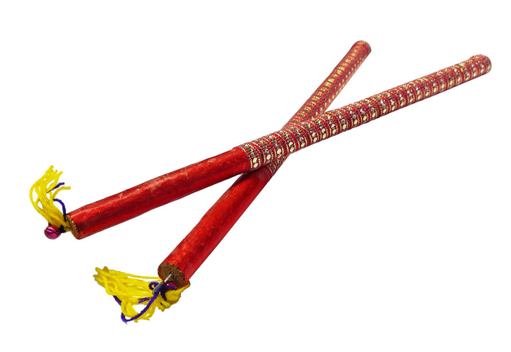 Wooden Dandiya Sticks For Garba Nights (2 Pair) Puja Store Online Pooja Items Online Puja Samagri Pooja Store near me www.satvikstore.in