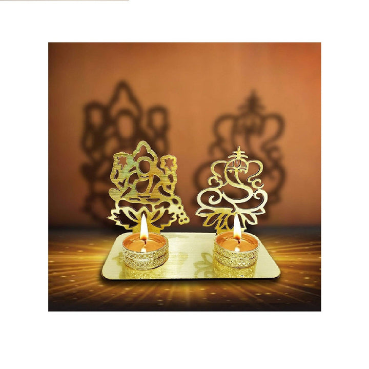 Decorative Lord Ganesha and Lakshmi Shadow Diya Puja Store Online Pooja Items Online Puja Samagri Pooja Store near me www.satvikstore.in