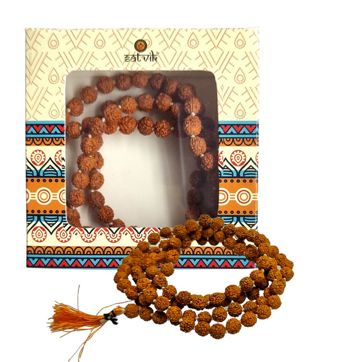 Panchmukhi Rudraksh Mala (108+1 Small Beads) Puja Store Online Pooja Items Online Puja Samagri Pooja Store near me www.satvikstore.in