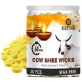 60-minute Pure Cow Ghee Diya Wicks (Wax Free), designed for long-lasting, clean-burning light during pooja and spiritual rituals. Eco-friendly and handmade with natural cow ghee. India’s Largest Pooja Accessories Brand – www.satvikstore.in