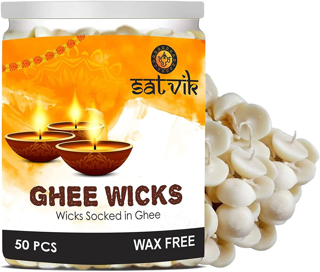 Pure Ghee Wicks (Wax Free) Puja Store Online Pooja Items Online Puja Samagri Pooja Store near me www.satvikstore.in