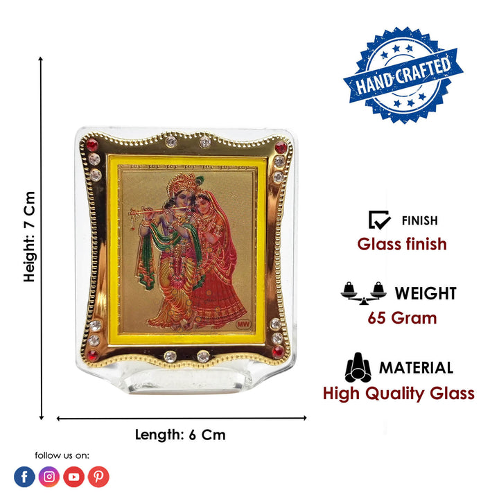 Radha Krishna Frame Car Dashboard Puja Store Online Pooja Items Online Puja Samagri Pooja Store near me www.satvikstore.in