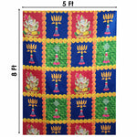 Multicolor Backdrop Clothes Print Ganesh Flower Design