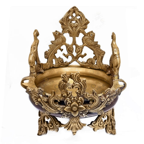 12 Inch Antique Brass Urli Timeless Beauty
