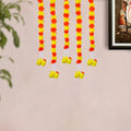 Beautiful Red and Yellow Backdrop Latkan – A vibrant and festive backdrop with a stunning red and yellow color combination, ideal for celebrations and events. India’s Largest Pooja Accessories Brand – www.satvikstore.in