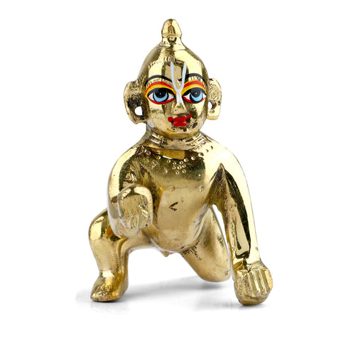 Brass Bal Gopal/Laddu Gopal Idol – Available in Sizes 0 to 6, Ideal for Home Temple, Janmashtami Celebrations, and Devotional Decor. No.1 Brass Idol Store www.satvikstore.in 
