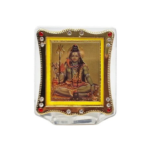 Lord Shiva frame for car dashboard, featuring a divine and detailed depiction of Lord Shiva, bringing blessings, protection, and spiritual energy to your vehicle. India’s Largest Pooja Accessories Brand – www.satvikstore.in 