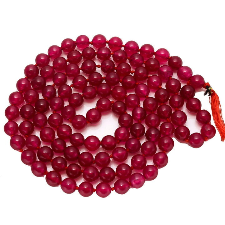 Agate Hakik Mala (Maroon) Puja Store Online Pooja Items Online Puja Samagri Pooja Store near me www.satvikstore.in