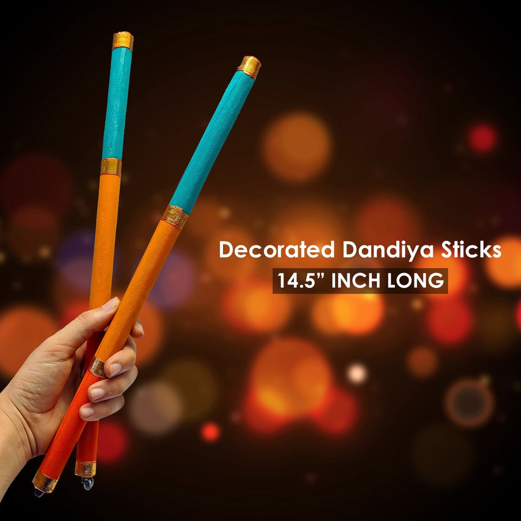 Valvet Dandiya Sticks For Garba Nights (1 Pair) Puja Store Online Pooja Items Online Puja Samagri Pooja Store near me www.satvikstore.in