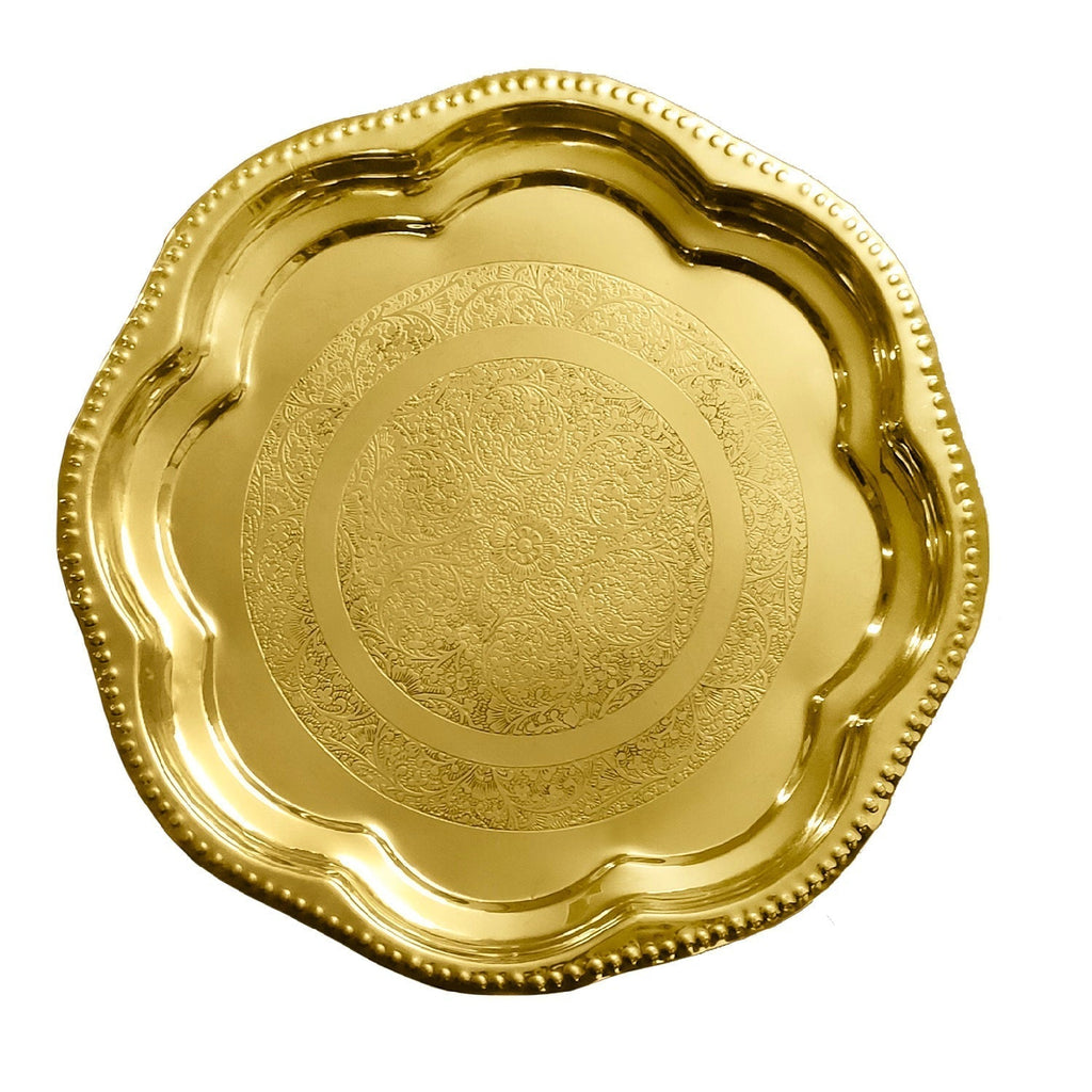 12 Inch Brass Decorative Enrgaved Aarti Puja Thali Puja Store Online Pooja Items Online Puja Samagri Pooja Store near me www.satvikstore.in