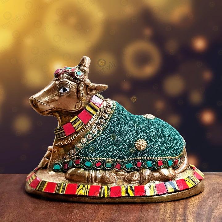 Brass Decorative Nandi Cow Puja Store Online Pooja Items Online Puja Samagri Pooja Store near me www.satvikstore.in