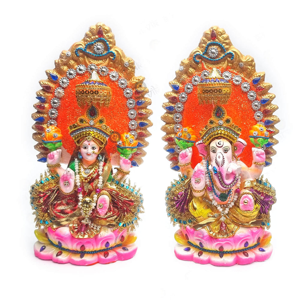 Lakshmi Ganesha Traditional Clay Statue Puja Store Online Pooja Items Online Puja Samagri Pooja Store near me www.satvikstore.in