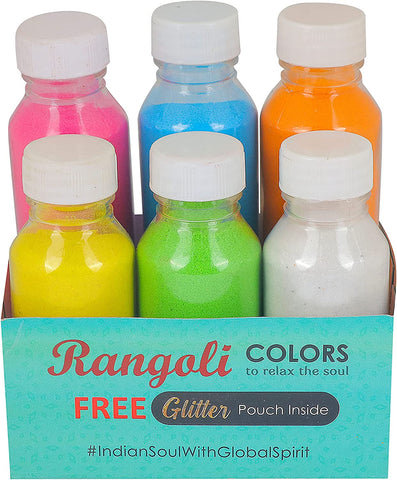 Water Floating Rangoli Colors (6 Pc Bottle Pack)
