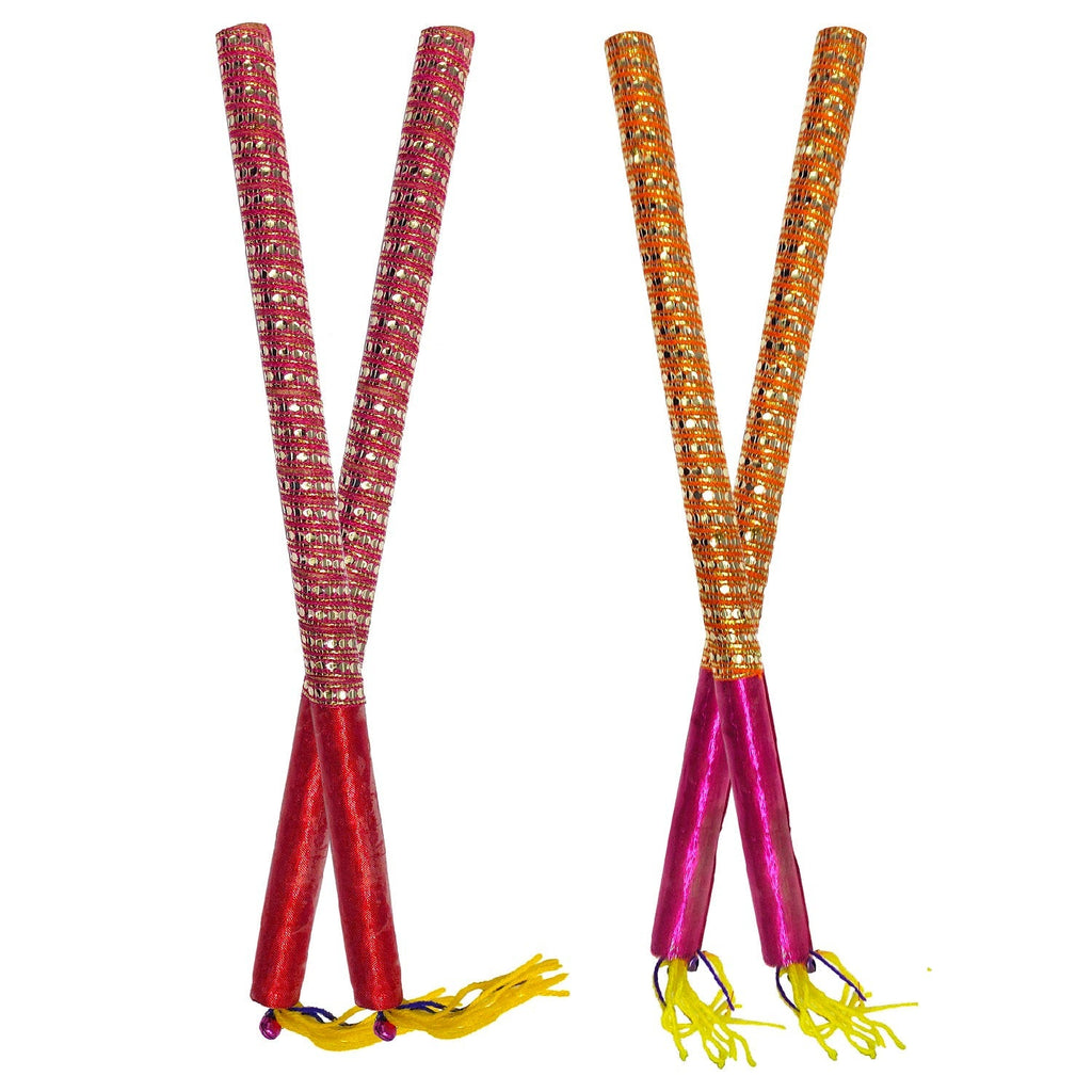 Wooden Dandiya Sticks For Garba Nights (2 Pair) Puja Store Online Pooja Items Online Puja Samagri Pooja Store near me www.satvikstore.in